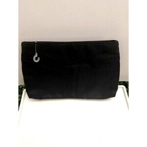 Yves Saint Laurent YSL Black Nylon Cosmetic Makeup Pouch Gold Zip